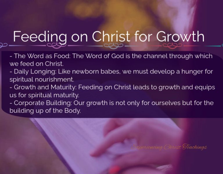 Devotional 182: Feeding on Christ for Growth