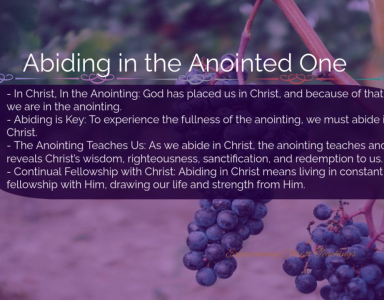 Devotional 208: Abiding in the Anointed One