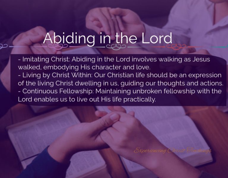 Devotional 212: Abiding in the Lord