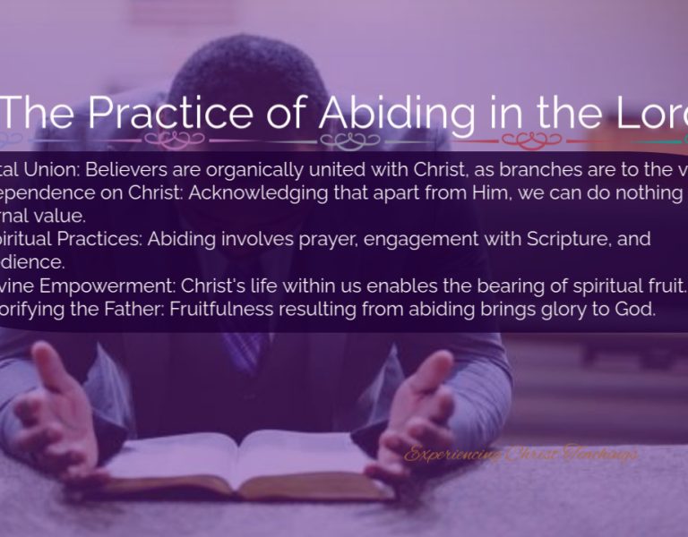 Devotional 215: The Practice of Abiding in the Lord
