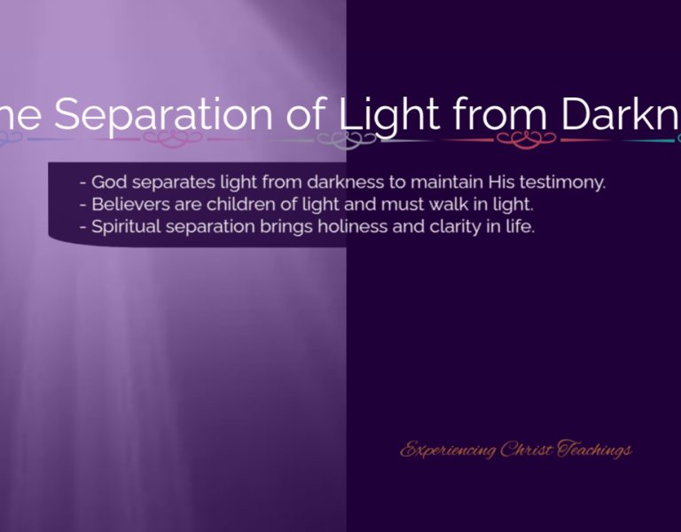 Devotional 222: The Separation of Light from Darkness